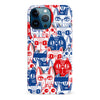 iPhone 12 Pro Max Red and Blue Abstract Cats Art Cat Phone Case
