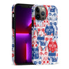 iPhone 13 Pro Max Red and Blue Abstract Cats Art Cat Phone Case