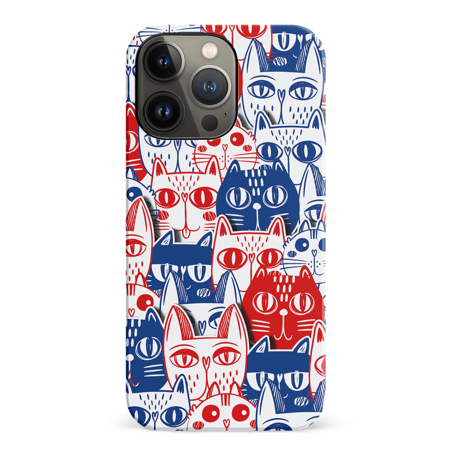 Red and Blue Abstract Cats Art Cat Phone Case