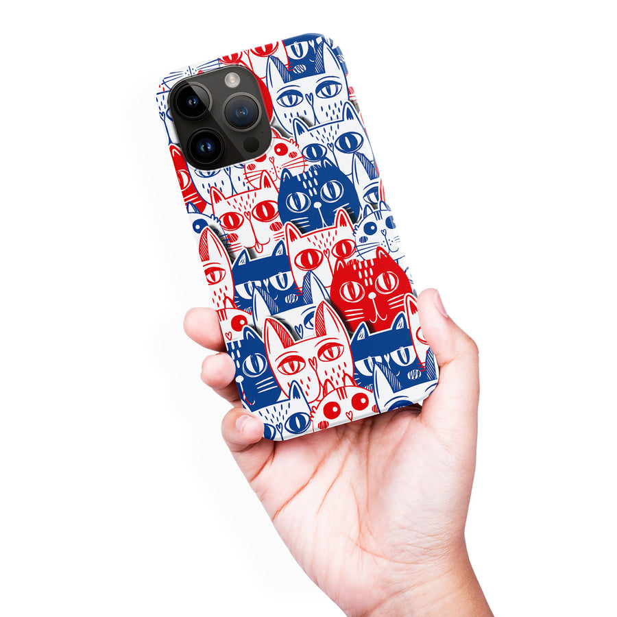 Red and Blue Abstract Cats Art Cat Phone Case