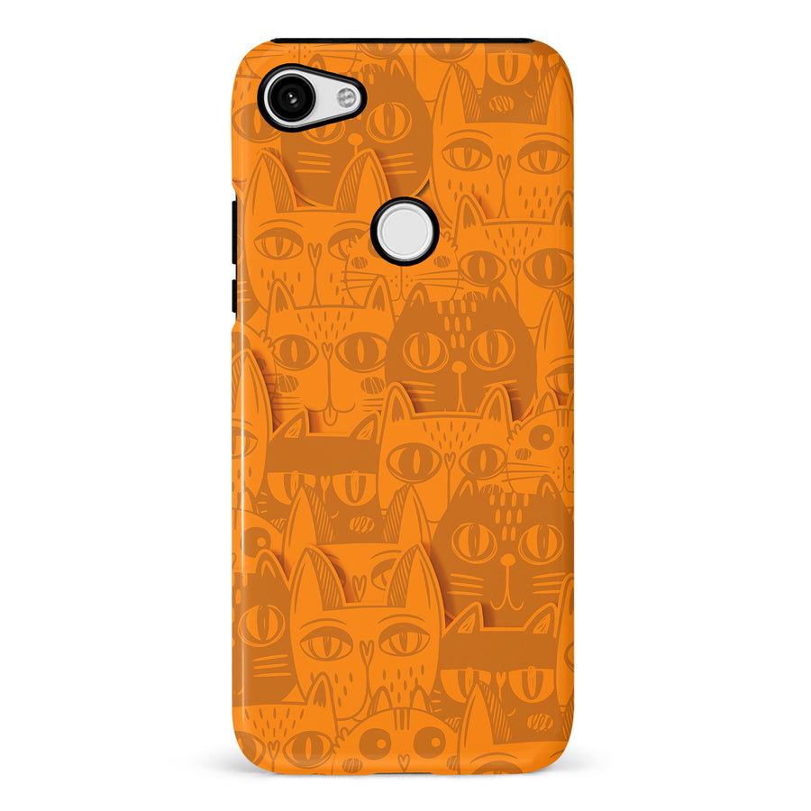 Abstract Cats Art Cat Phone Case - Orange