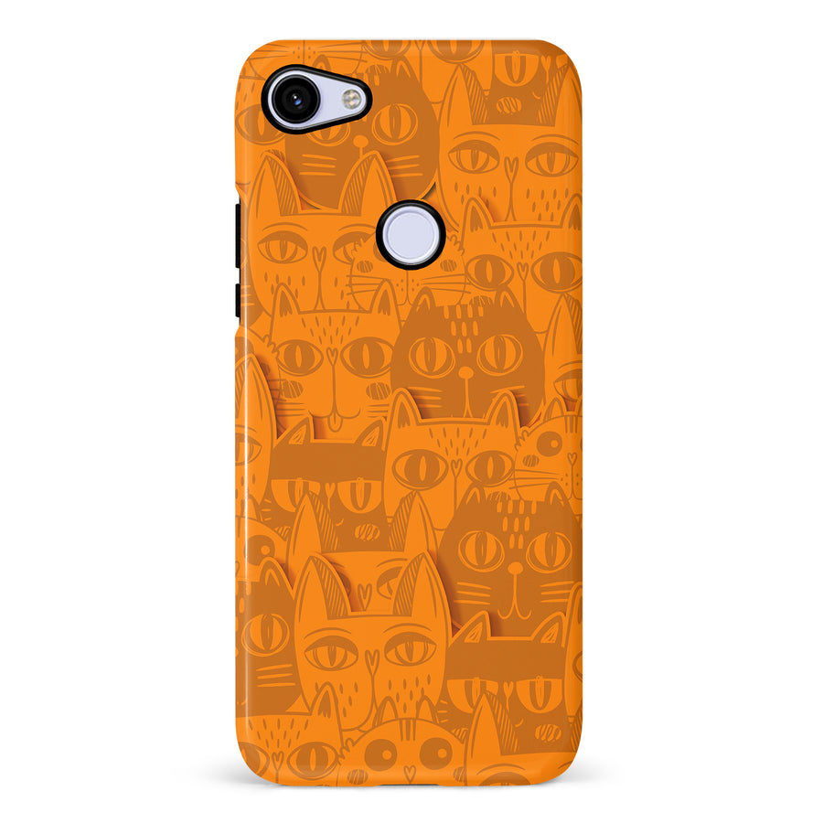 Abstract Cats Art Cat Phone Case - Orange