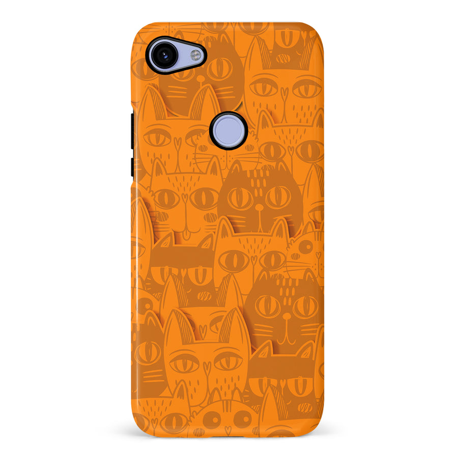 Abstract Cats Art Cat Phone Case - Orange