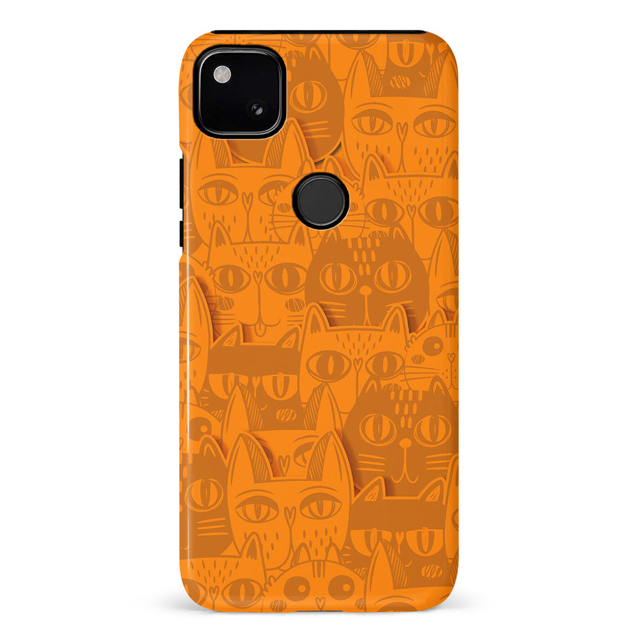 Abstract Cats Art Cat Phone Case - Orange