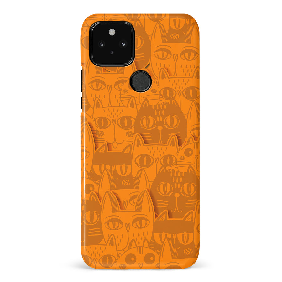 Abstract Cats Art Cat Phone Case - Orange