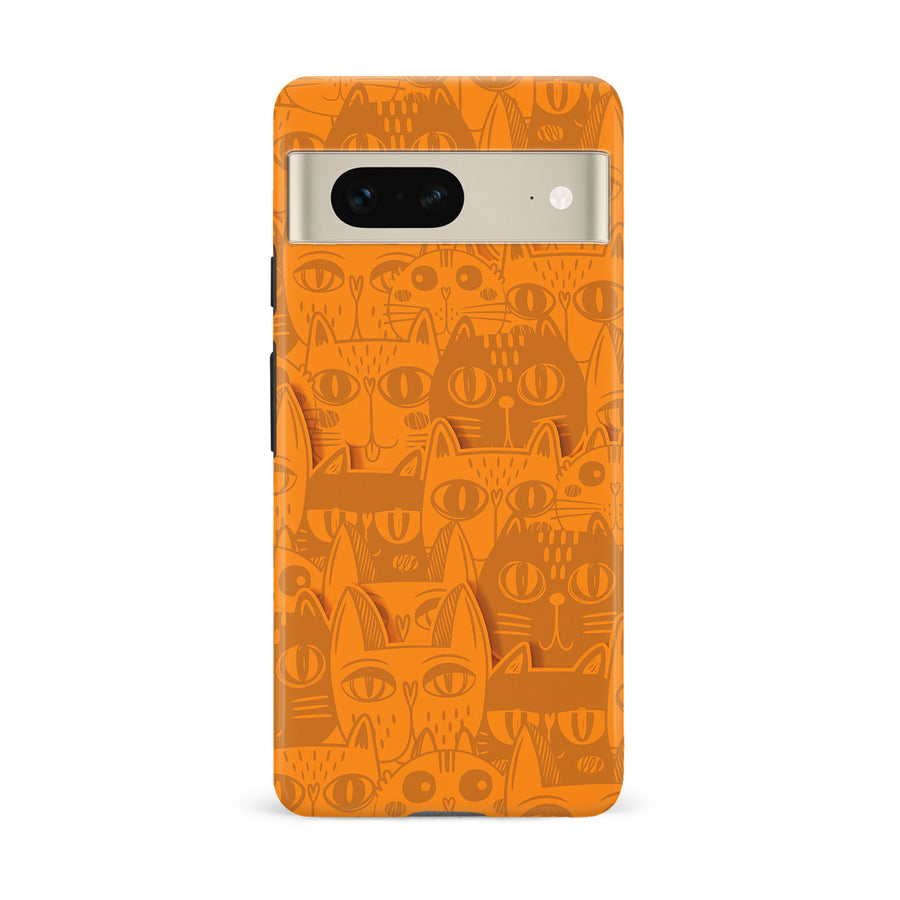 Abstract Cats Art Cat Phone Case - Orange