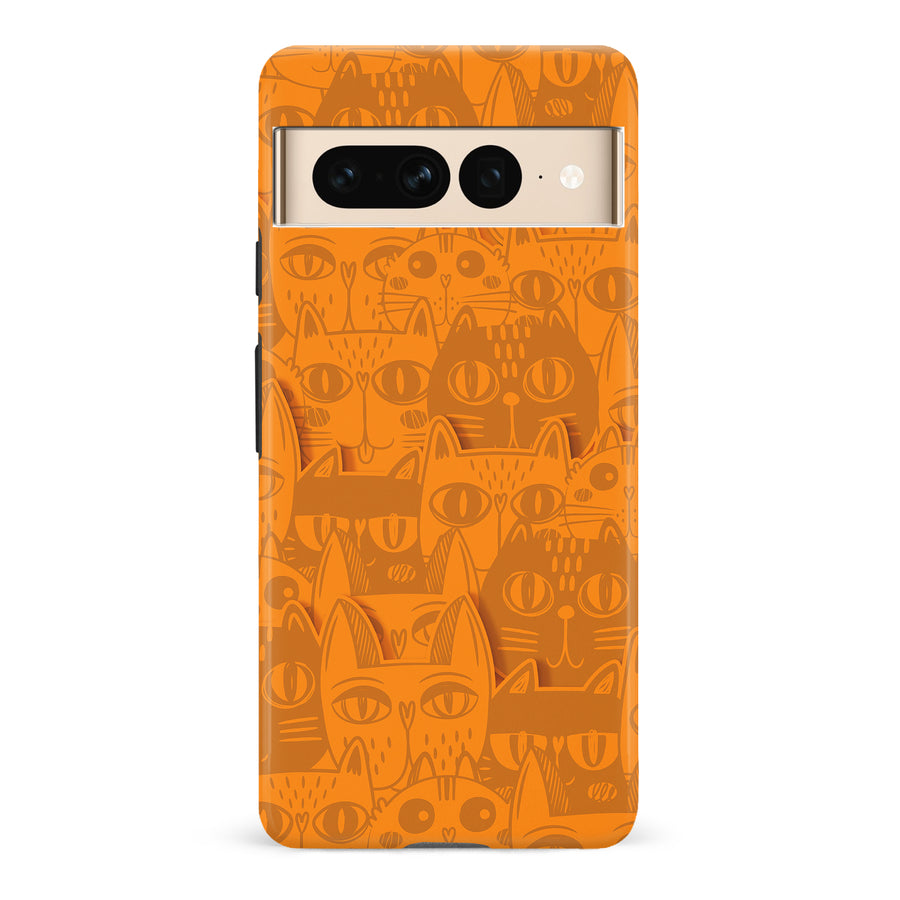 Abstract Cats Art Cat Phone Case - Orange