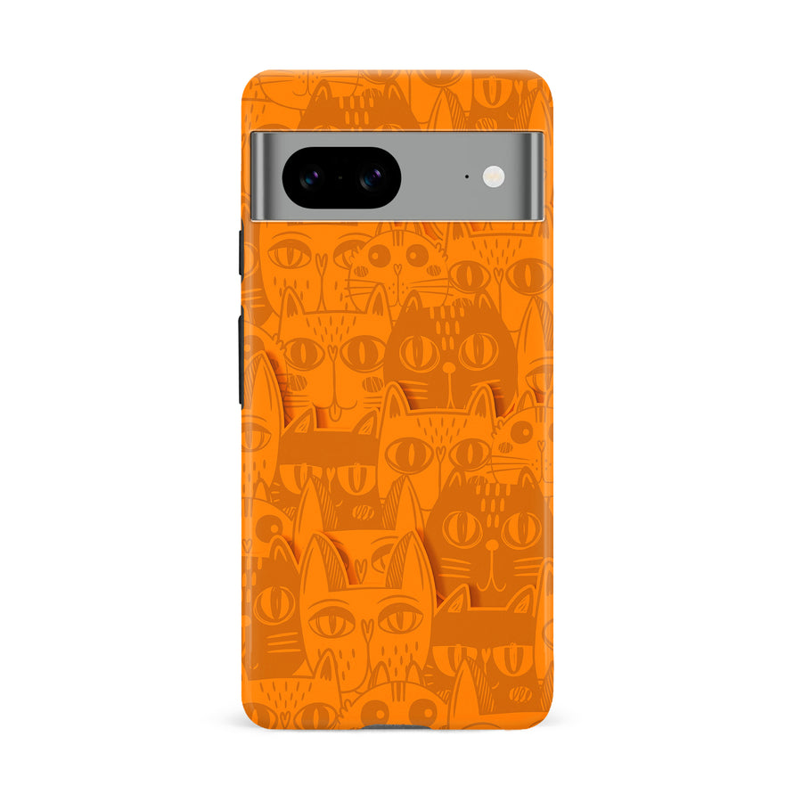 Abstract Cats Art Cat Phone Case - Orange