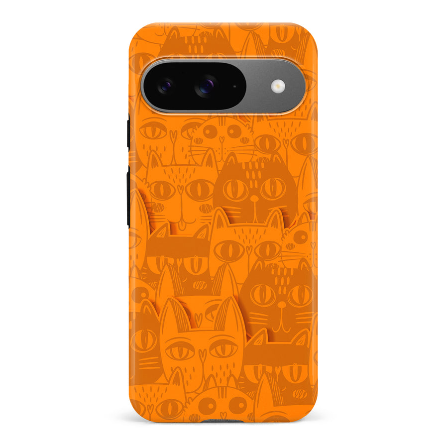 Abstract Cats Art Cat Phone Case - Orange