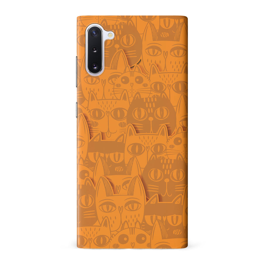 Samsung Galaxy Note 10 Abstract Cats Art Cat Phone Case - Orange