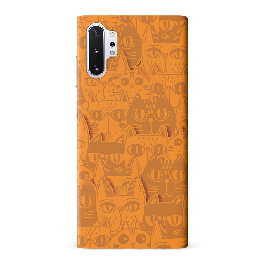 Samsung Galaxy Note 10 Plus Abstract Cats Art Cat Phone Case - Orange