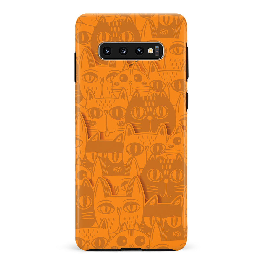 Abstract Cats Art Cat Phone Case - Orange