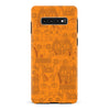 Samsung Galaxy S10 Plus Abstract Cats Art Cat Phone Case - Orange