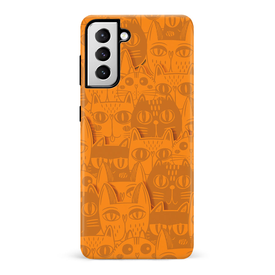 Abstract Cats Art Cat Phone Case - Orange