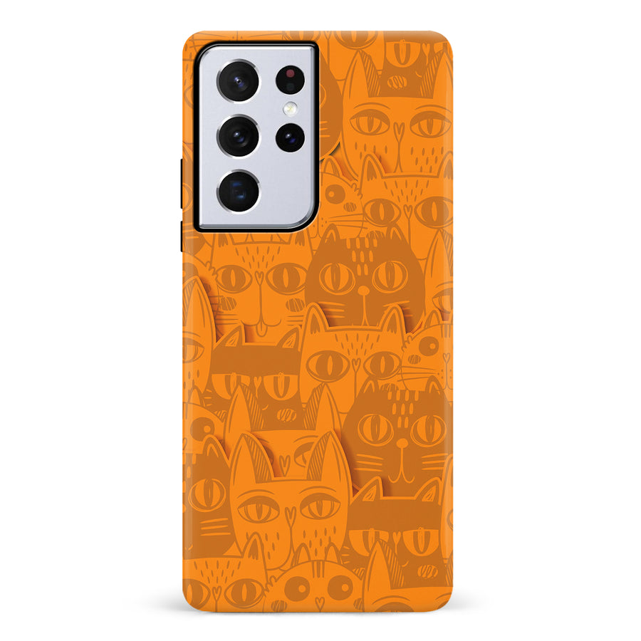 Abstract Cats Art Cat Phone Case - Orange