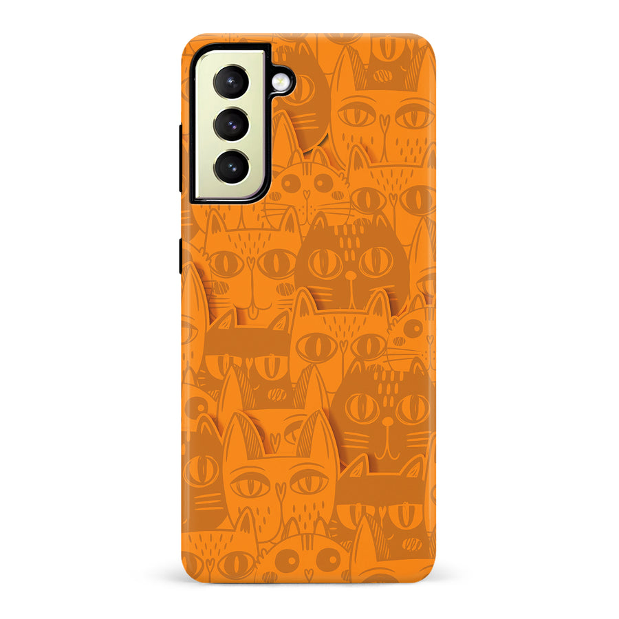 Abstract Cats Art Cat Phone Case - Orange