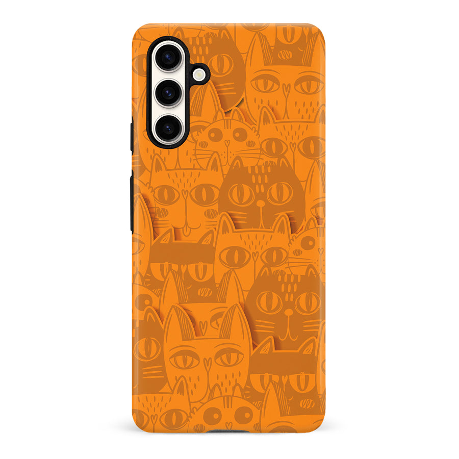 Abstract Cats Art Cat Phone Case - Orange