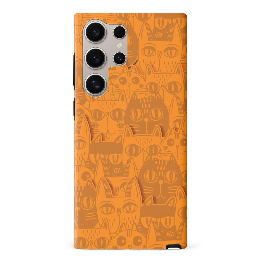 Abstract Cats Art Cat Phone Case - Orange