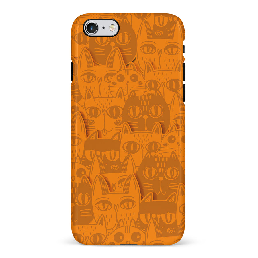 Abstract Cats Art Cat Phone Case - Orange