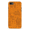 iPhone 7/8/SE Abstract Cats Art Cat Phone Case - Orange