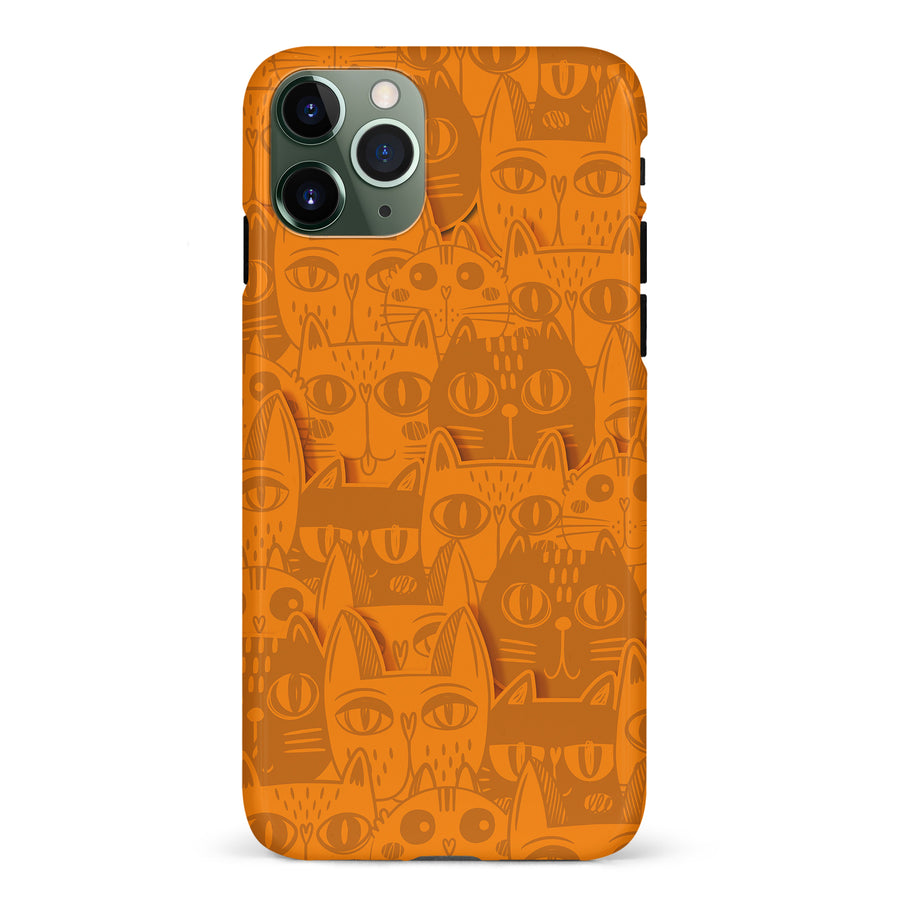 Abstract Cats Art Cat Phone Case - Orange