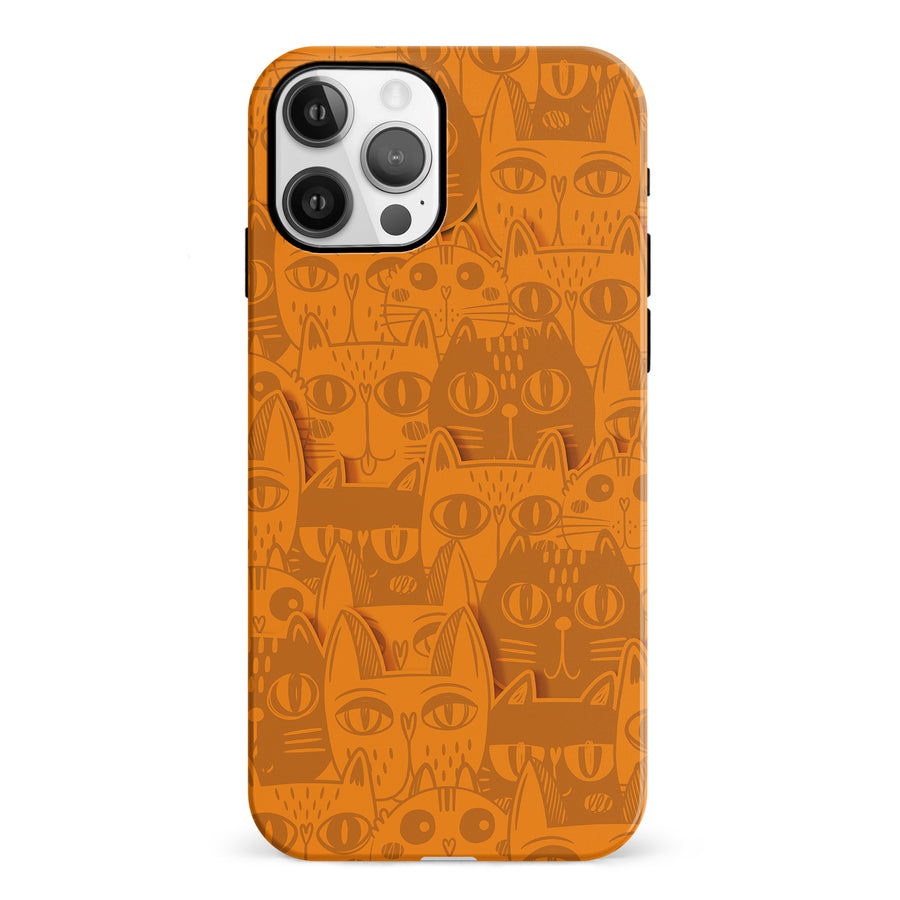 Abstract Cats Art Cat Phone Case - Orange