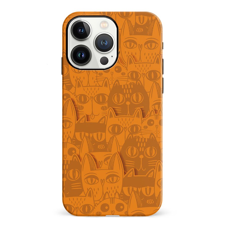 Abstract Cats Art Cat Phone Case - Orange