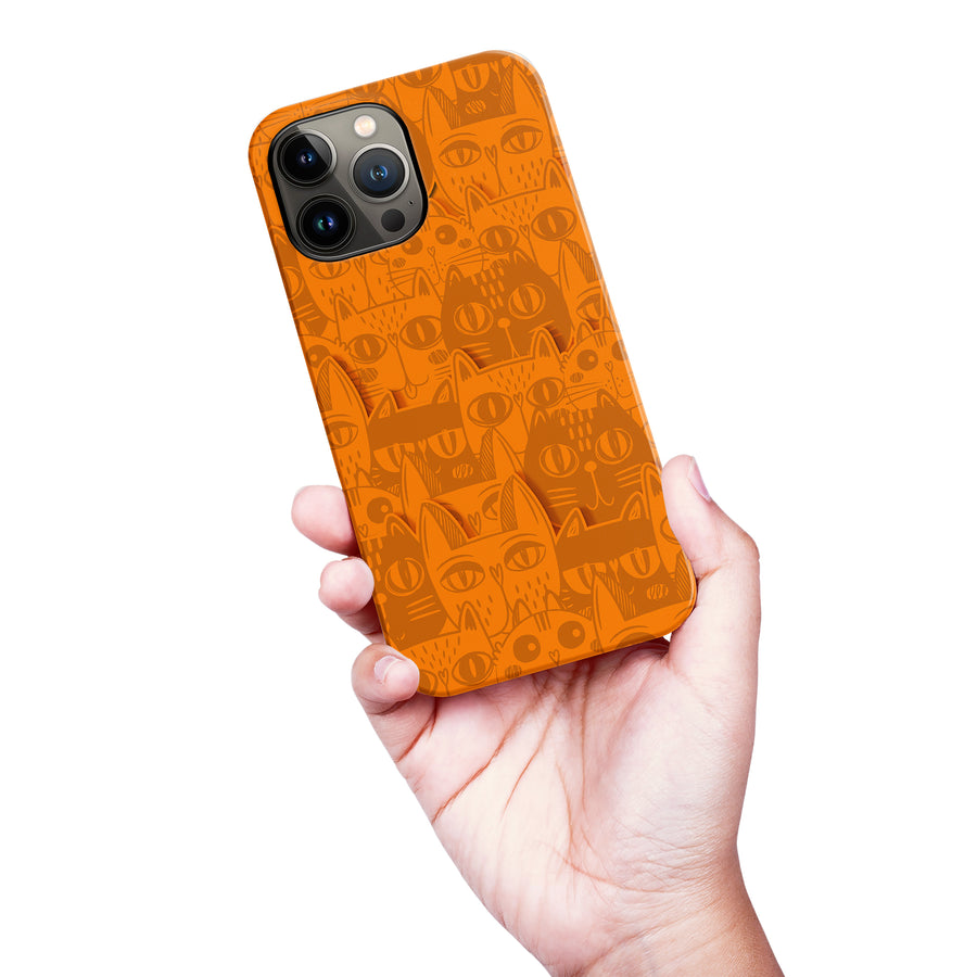 Abstract Cats Art Cat Phone Case - Orange