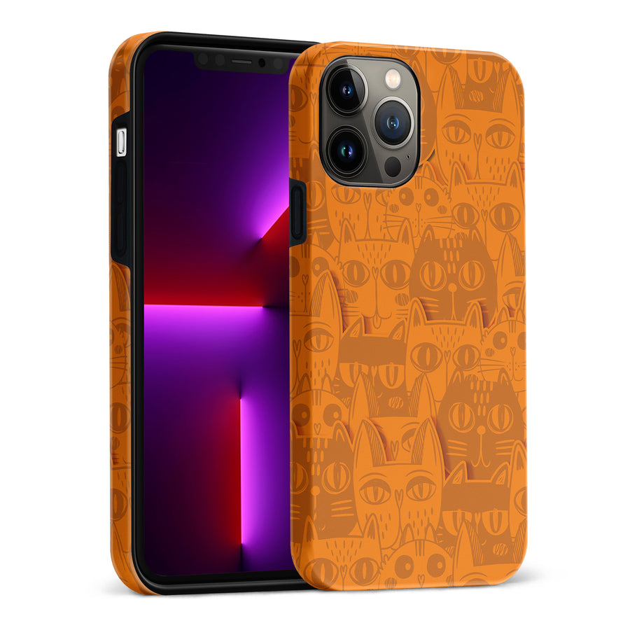 Abstract Cats Art Cat Phone Case - Orange