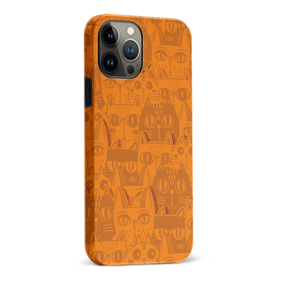 Abstract Cats Art Cat Phone Case - Orange