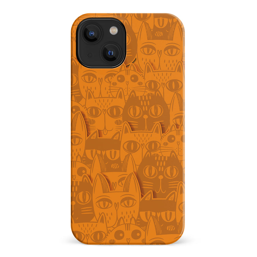 Abstract Cats Art Cat Phone Case - Orange