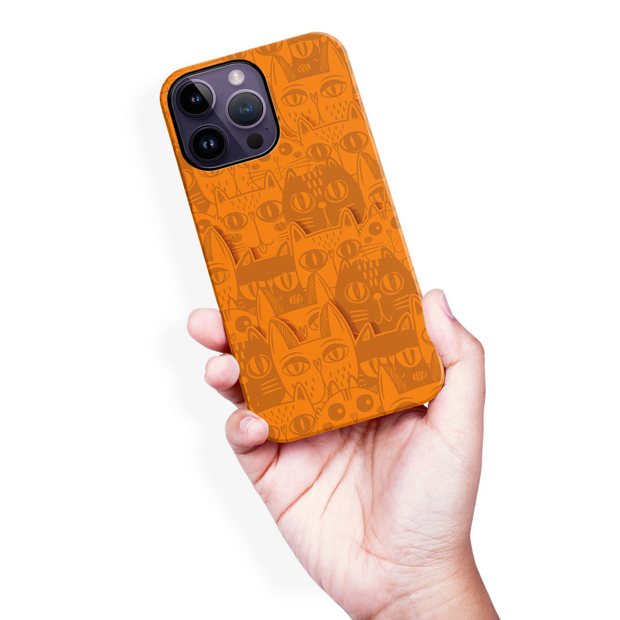 Abstract Cats Art Cat Phone Case - Orange