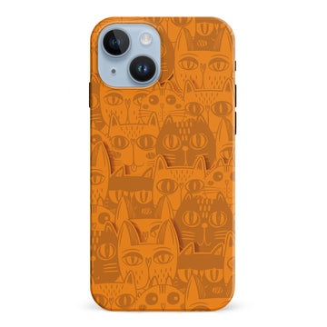 Abstract Cats Art Cat Phone Case - Orange