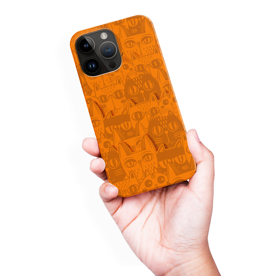 Abstract Cats Art Cat Phone Case - Orange