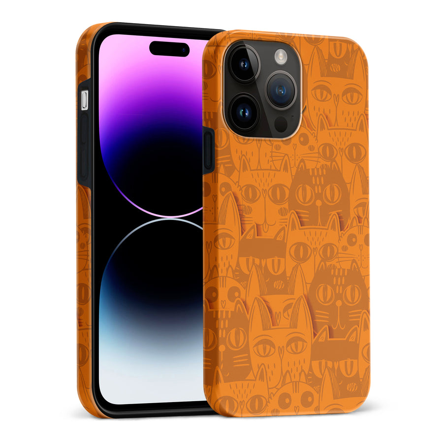 Abstract Cats Art Cat Phone Case - Orange