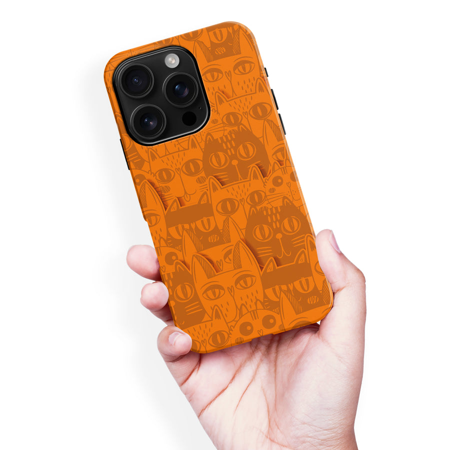 Abstract Cats Art Cat Phone Case - Orange