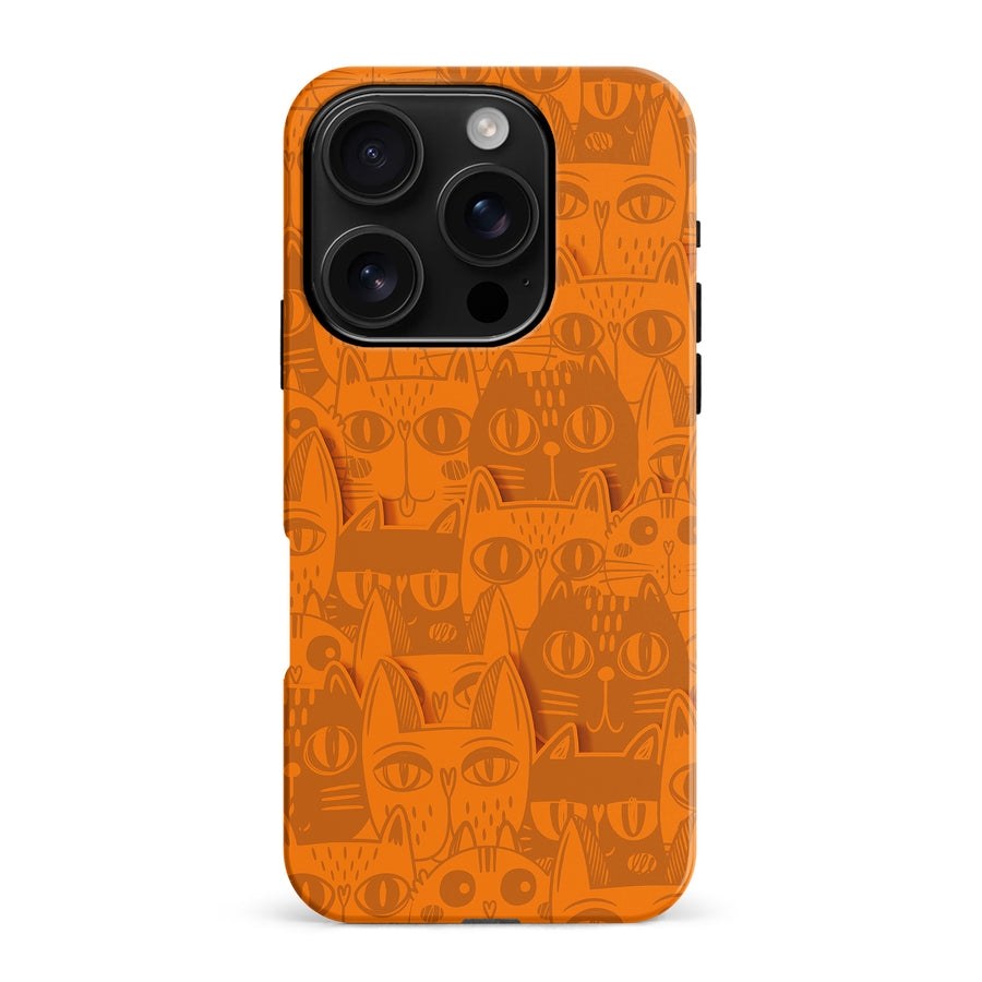 Abstract Cats Art Cat Phone Case - Orange