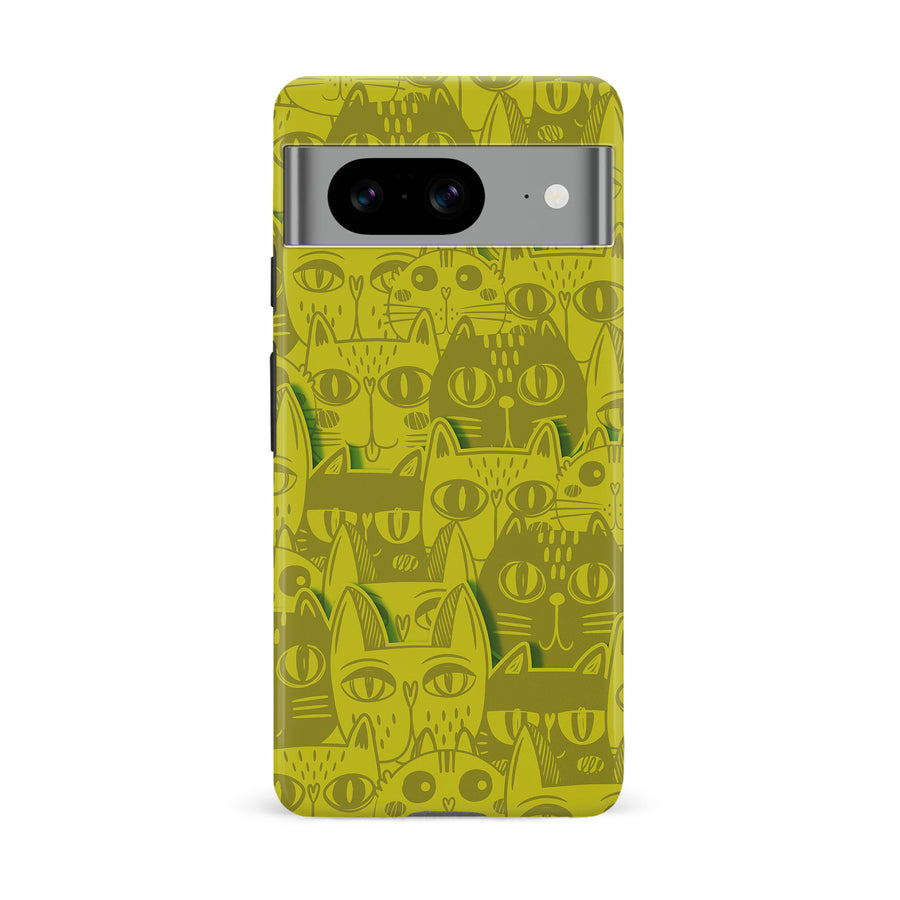 Abstract Cats Art Cat Phone Case - Yellow