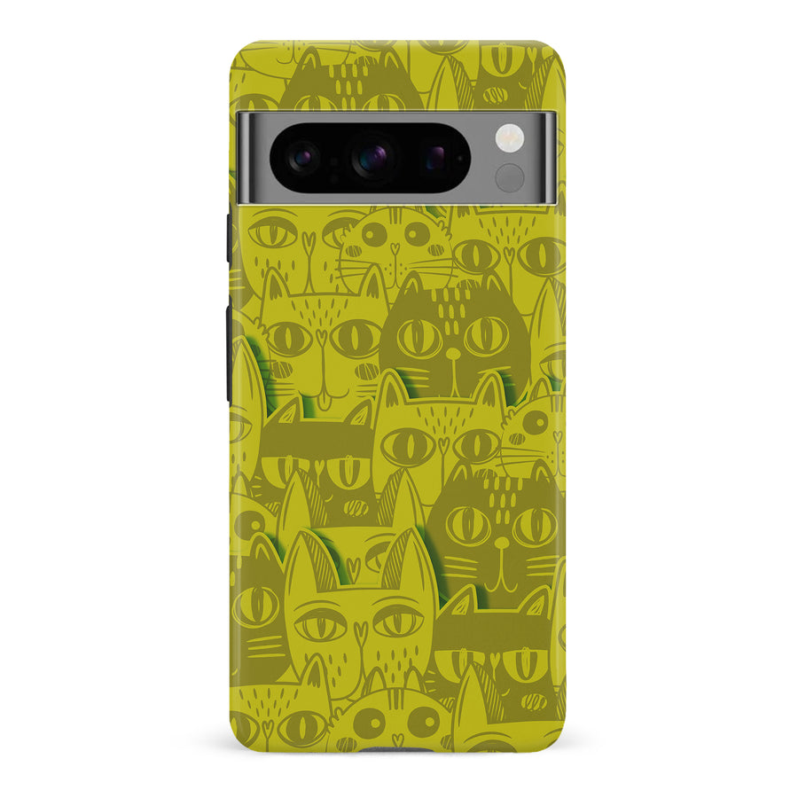 Abstract Cats Art Cat Phone Case - Yellow