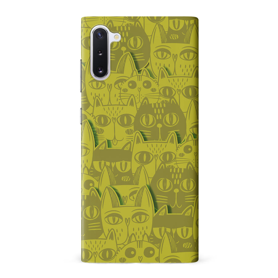 Samsung Galaxy Note 10 Abstract Cats Art Cat Phone Case - Yellow