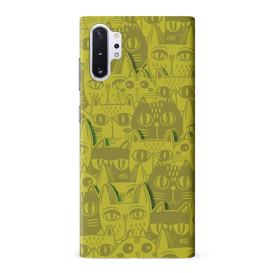 Samsung Galaxy Note 10 Plus Abstract Cats Art Cat Phone Case - Yellow