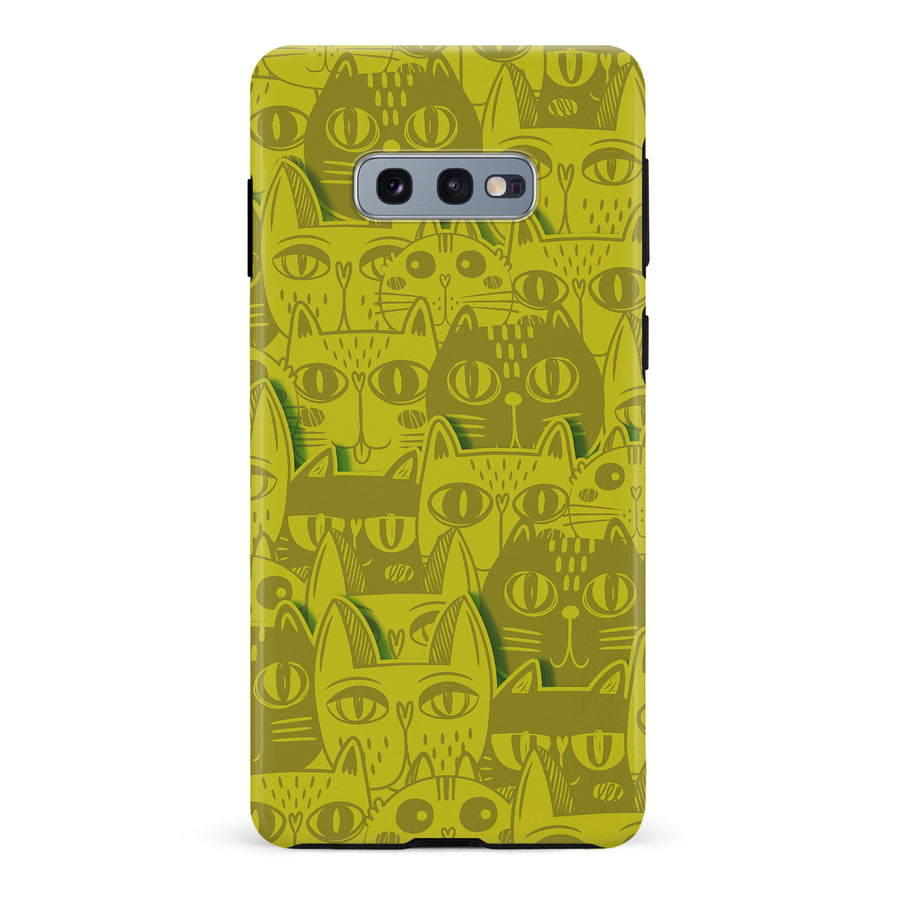 Abstract Cats Art Cat Phone Case - Yellow