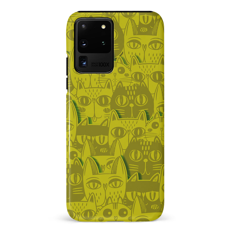 Abstract Cats Art Cat Phone Case - Yellow