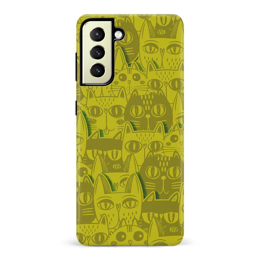 Abstract Cats Art Cat Phone Case - Yellow