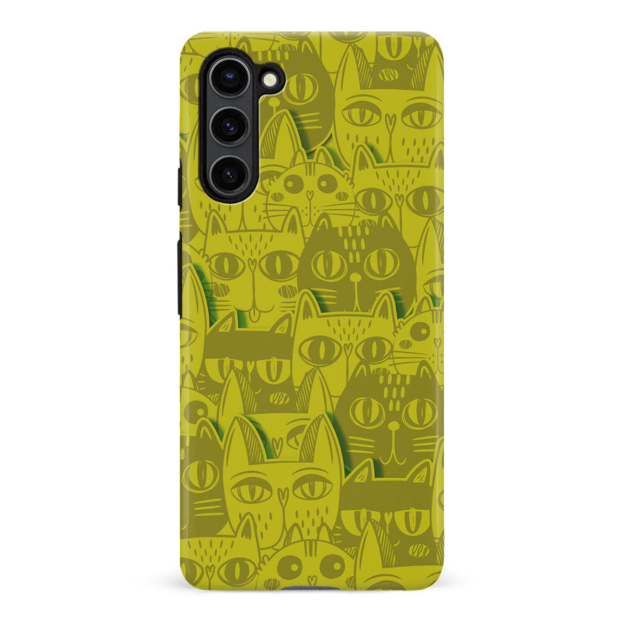 Abstract Cats Art Cat Phone Case - Yellow