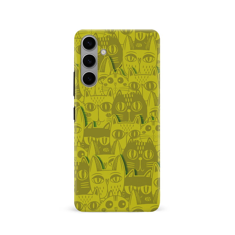 Abstract Cats Art Cat Phone Case - Yellow