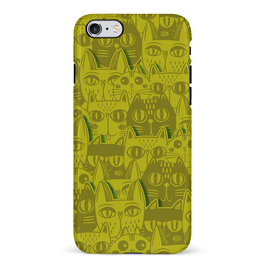 Abstract Cats Art Cat Phone Case - Yellow