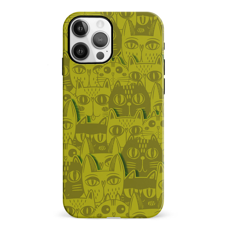 Abstract Cats Art Cat Phone Case - Yellow