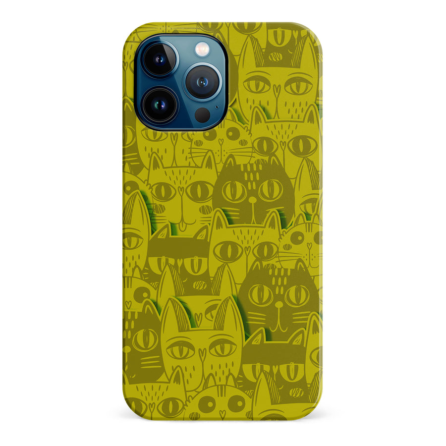 Abstract Cats Art Cat Phone Case - Yellow