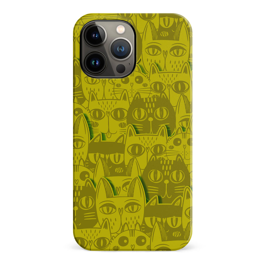 Abstract Cats Art Cat Phone Case - Yellow